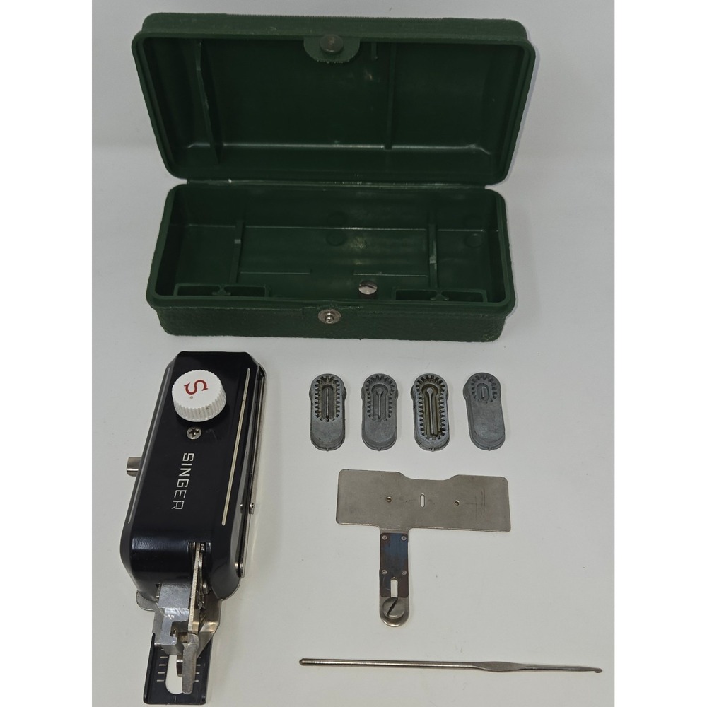 Singer Buttonholer Kit 160506 4 Templates Plate Hook Hardcase Works
